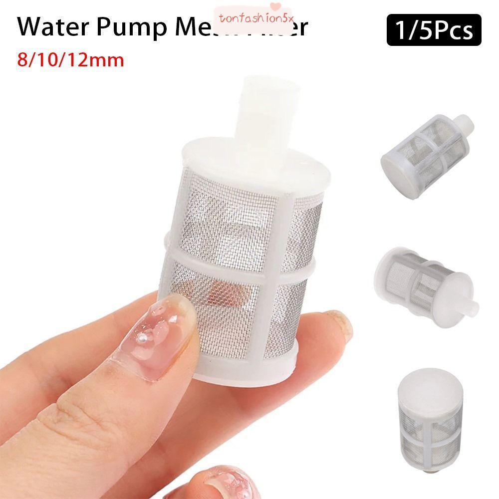 ITRUMPET 1 / 5 Bộ Lọc Máy Bơm Nước, Thủy Lợi Bể Cá Cung Cấp 8 Mm 10 Mm 12 Mm Microfilter Nước, Vật Dụng Lọc Thép Không Gỉ Màng Bơm Ống Lọc Lưới