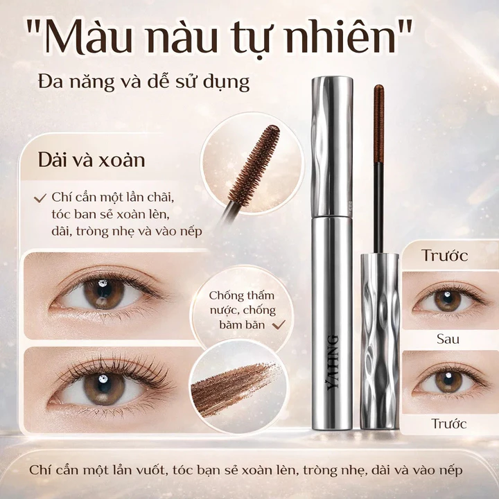 🔥Giá sốc🔥 Kem lót mi / Độ cong 24 giờ / Mascara làm cong mi tự nhiên / Mascara chống thấm nước / không vón cục/Mascara Không Thấm Nước