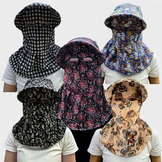 [CRUSH] Mũ làm việc hái trà, Mũ chống nắng mặt chống tia cực tím vành rộng, Thời trang quấn đầy đủ Mũ ngư dân nhẹ thoáng khí Mùa hè ngoài trời