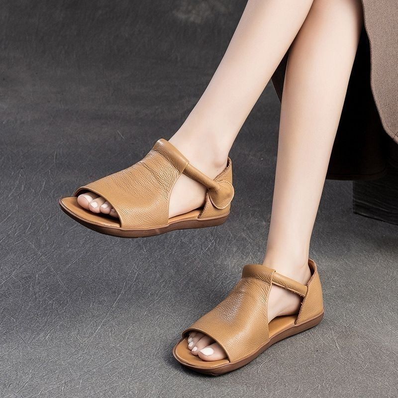 Giày Sandal Thời Trang Mỹ Mở Mũi Châu Âu Dép Size Lớn Mũi Tròn Giày Sandal Nữ Mùa Hè