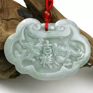 Sản phẩm mới Ngọc Rồng Phượng Hoàng Ngọc Tốt Lành Thương Hiệu Mặt Dây Chuyền Nam Nữ Retro Rồng Phượng Ngọc Khóa