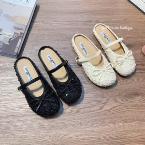Sục bệt mũi tròn đế bệt đính nơ lấp lánh bligblig lâp lánh sang trọng