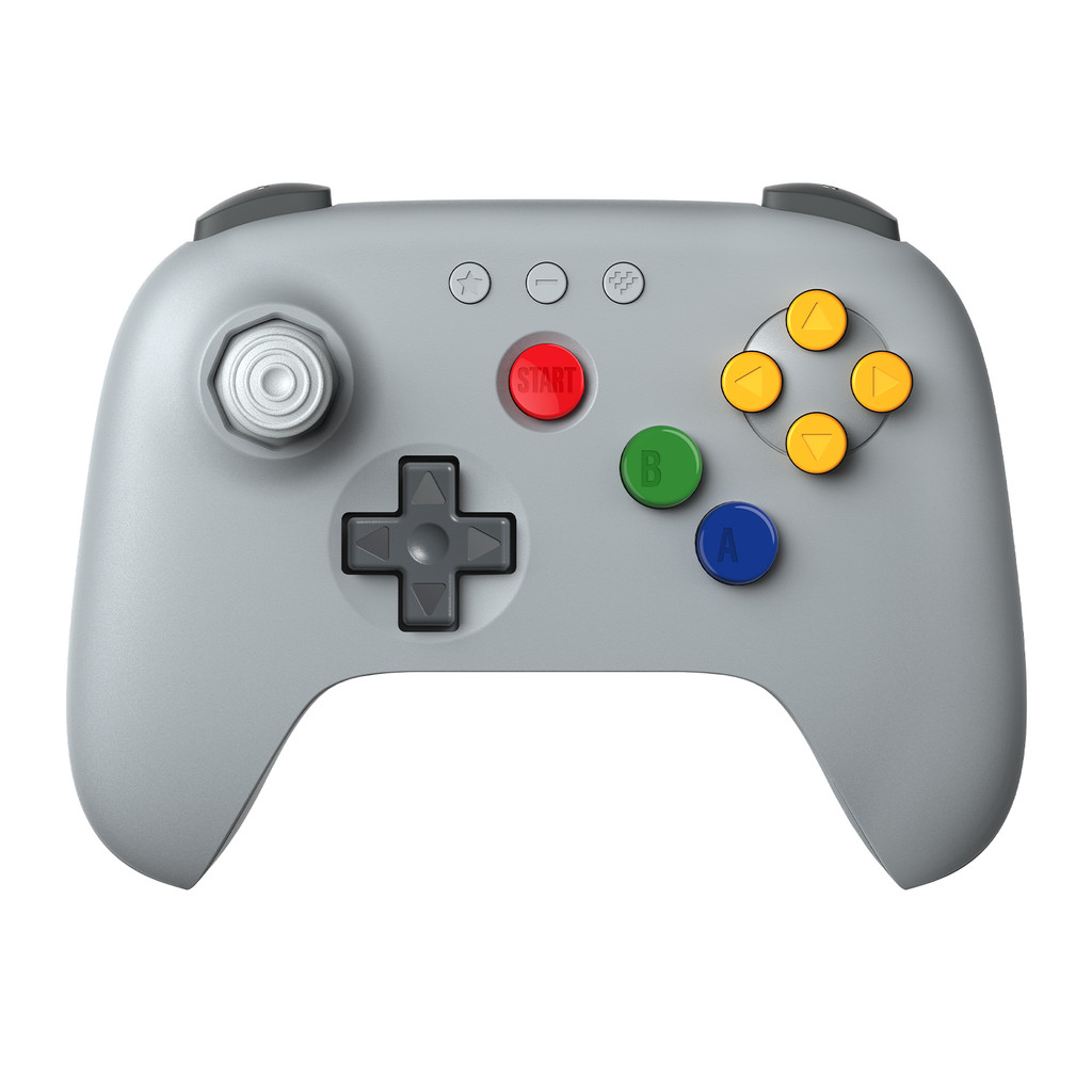 Bộ điều khiển 8BitDo N64 2.4G cho bảng điều khiển N64, Analog 3D và Windows (Xám) Tay cầm điều khiển hiệu ứng Hall