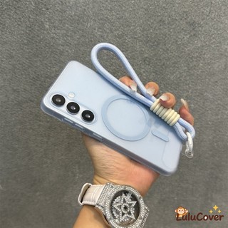 Ốp lưng cứng mờ từ tính Ice Mist có dây đeo cổ tay cho Meizu 22 21 20 21 Pro 20 Pro Vỏ sạc không dây Vỏ mỏng chống sốc đầy màu sắc đơn giản
