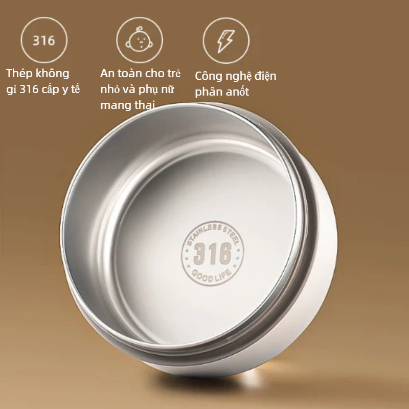 Hộp cơm giữ nhiệt inox 316 cao cấp kèm túi – chống rò rỉ,  cách nhiệt tốt, văn phòng/trường học