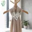Phụ kiện thổ cẩm họa tiết không đều tông màu vàng bạc, style tối giản cho jacket và áo khoác
