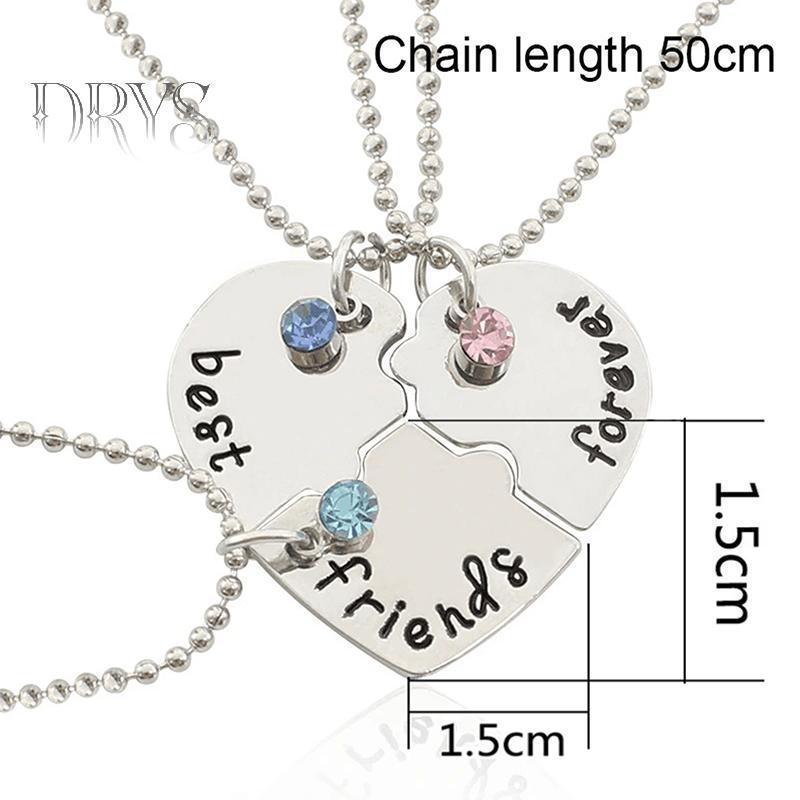 (TFT) Bộ 3 Mặt dây chuyền nối hình trái tim - Trang sức tình bạn cho cặp đôi mới