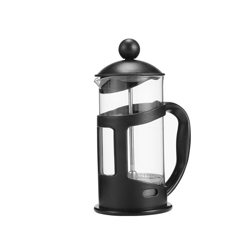 Hàng sẵn có Chịu nhiệt độ cao Nồi cà phê thủy tinh Borosilicate cao Máy pha trà Nồi ép kiểu Pháp Làm trà bằng thép không gỉ Máy tạo bọt sữa BOBJ