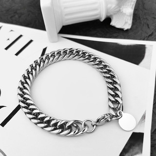 Vòng tay nam từ titan và thép không gỉ, thiết kế đơn giản thanh lịch