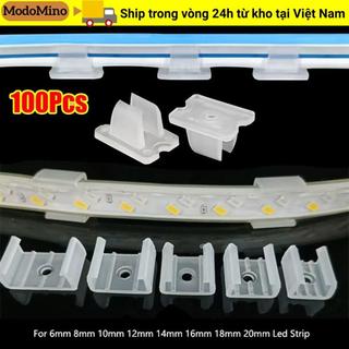MODOMINO 100 Chiếc Dải LED Cố Định Kẹp, Giá Đỡ Đèn Nhựa Lắp Khóa Gắn Đèn, 8-20mm 5050 / 5730 / 2835 220V Đầu Nối Giá Đỡ Đèn Tường COB Linh Hoạt