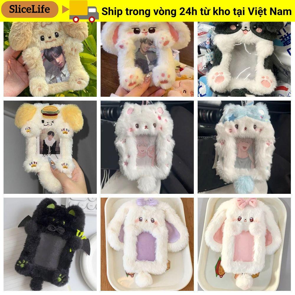 Thẻ Photocard SLICELLIFE, Thỏ tai lớn đa chức năng / Hộp đựng thẻ ảnh Collie viền, Quà tặng tay áo hình thỏ / chó / mèo sang trọng chất lượng cao
