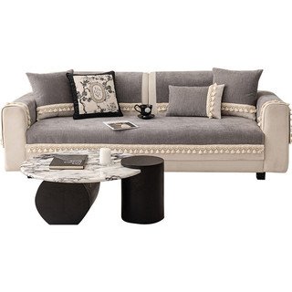Hàng sẵn có Vận chuyển nhanh Vỏ sofa Chenille Bốn mùa Đệm nội tuyến đa năng Chống trượt Đơn giản Chống mèo Vỏ trầy xước Vải Sofa Đệm Cảm giác cao cấp 01