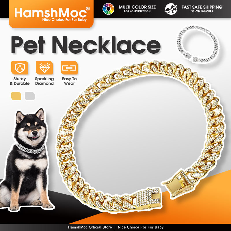 Vòng Cổ Thú Cưng HamshMoc Thời Trang Đá Sáng Bóng Có Thể Điều Chỉnh Chiều Dài 20-70cm Cho Tất Cả Các Giống Trong Nhà Ngoài Trời