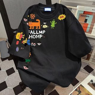 GKSSS Áo thun tay ngắn unisex phong cách đường phố, họa tiết chất lượng cao