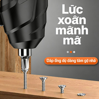 2026 bền bỉ Máy khoan vít cầm tay máy bắn vít pin mini đa năng 47 phụ kiện bắt vít 2 chiều tặng kèm sạc và hộp đựng