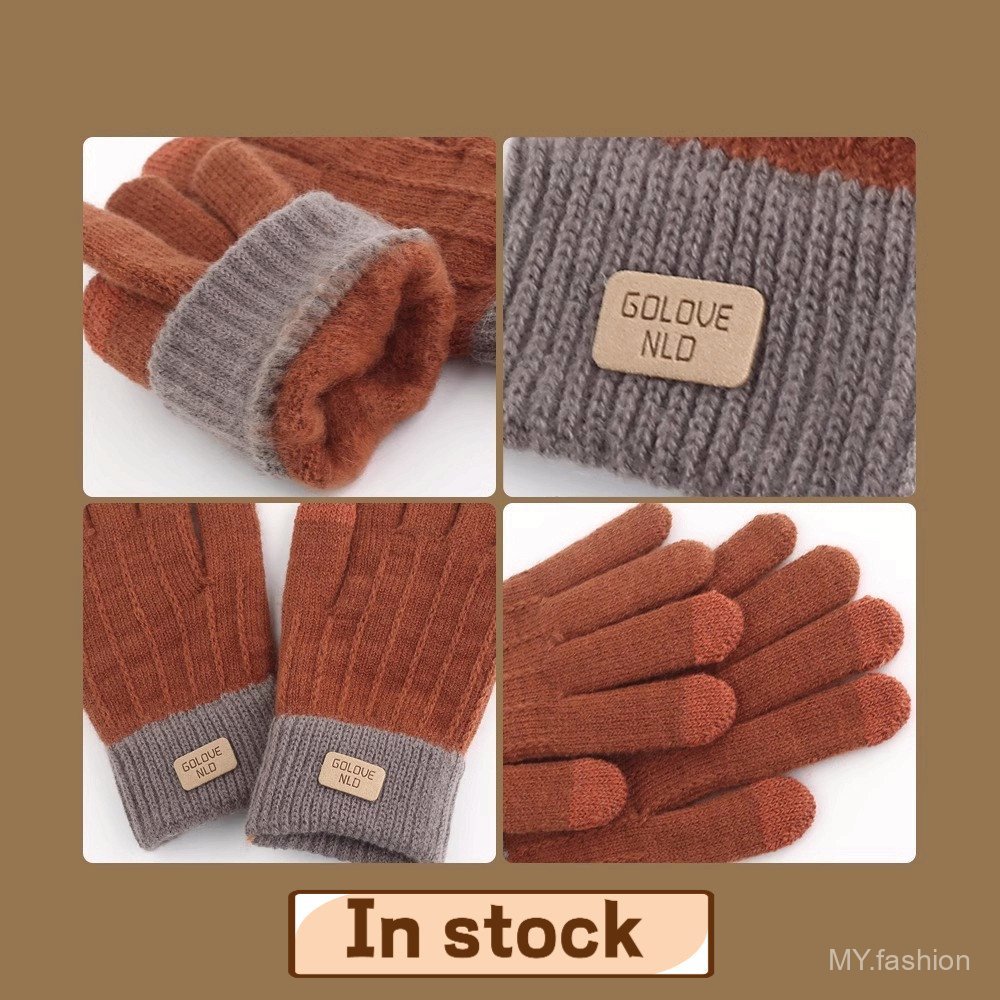 Găng tay cashmere ấm áp cho mùa đông, phù hợp với màn hình cảm ứng và đi xe đạp ngoài trời
