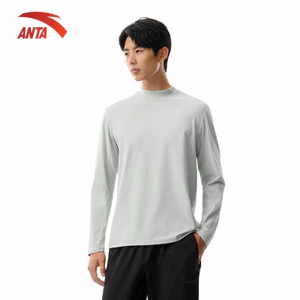 ANTA Áo Thun Dài Tay Nam Cổ Đứng, Nhanh Khô, Giữ Ấm Áo Thun Thể Thao 952547402