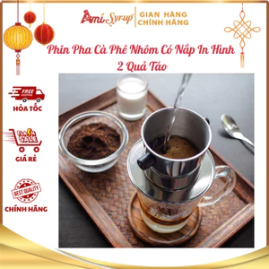 Phin Pha Cà Phê Nhôm Có Nắp In Hình 2 Quả Táo Nhỏ Gọn Dễ Sử Dụng