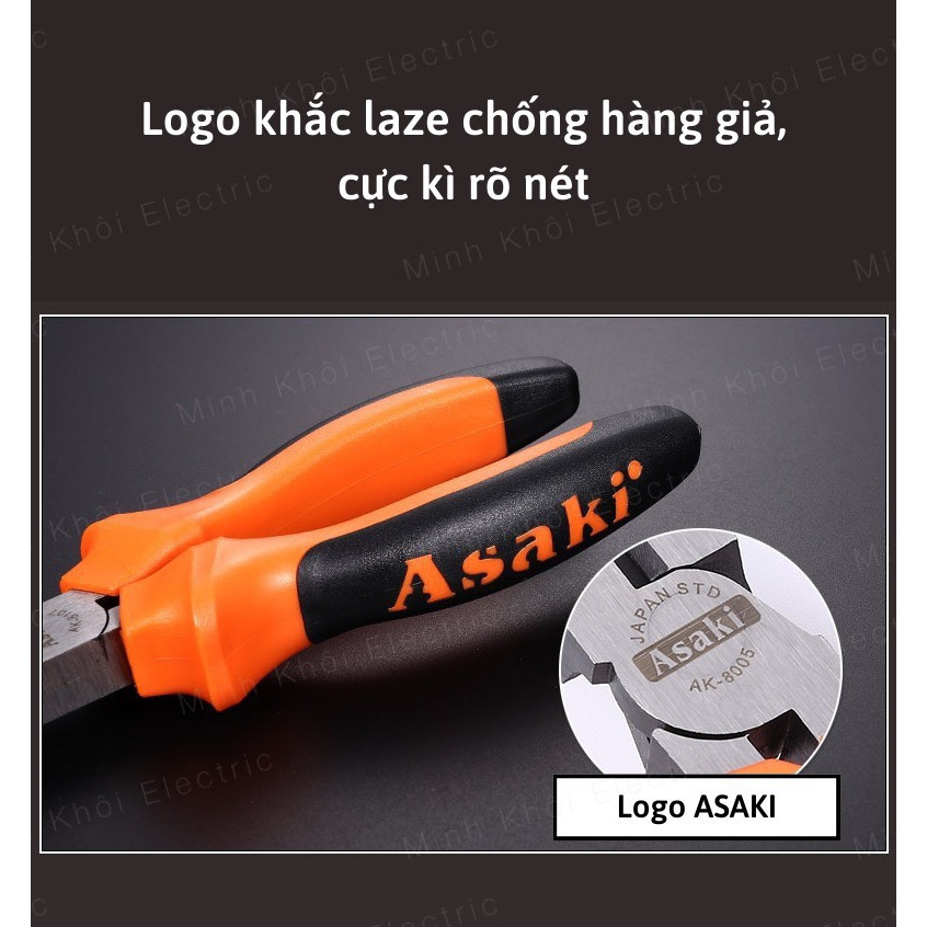 Kìm nhọn Asaki AK-8105, AK-8107, kềm nhọn 6 inch, 8 inch, kìm cắt