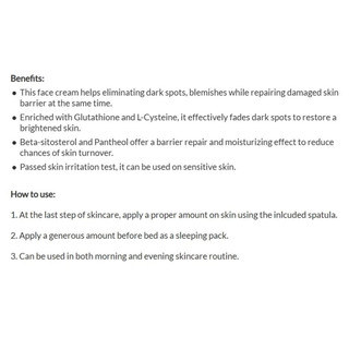NUMBUZIN No.5+ Vitamin Glutathione Dark Spot Laser Cream 50ml