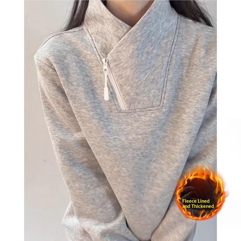 Áo hoodie phong cách Mỹ có lớp lót lông cừu, dáng dài tay ấm áp dành cho nam