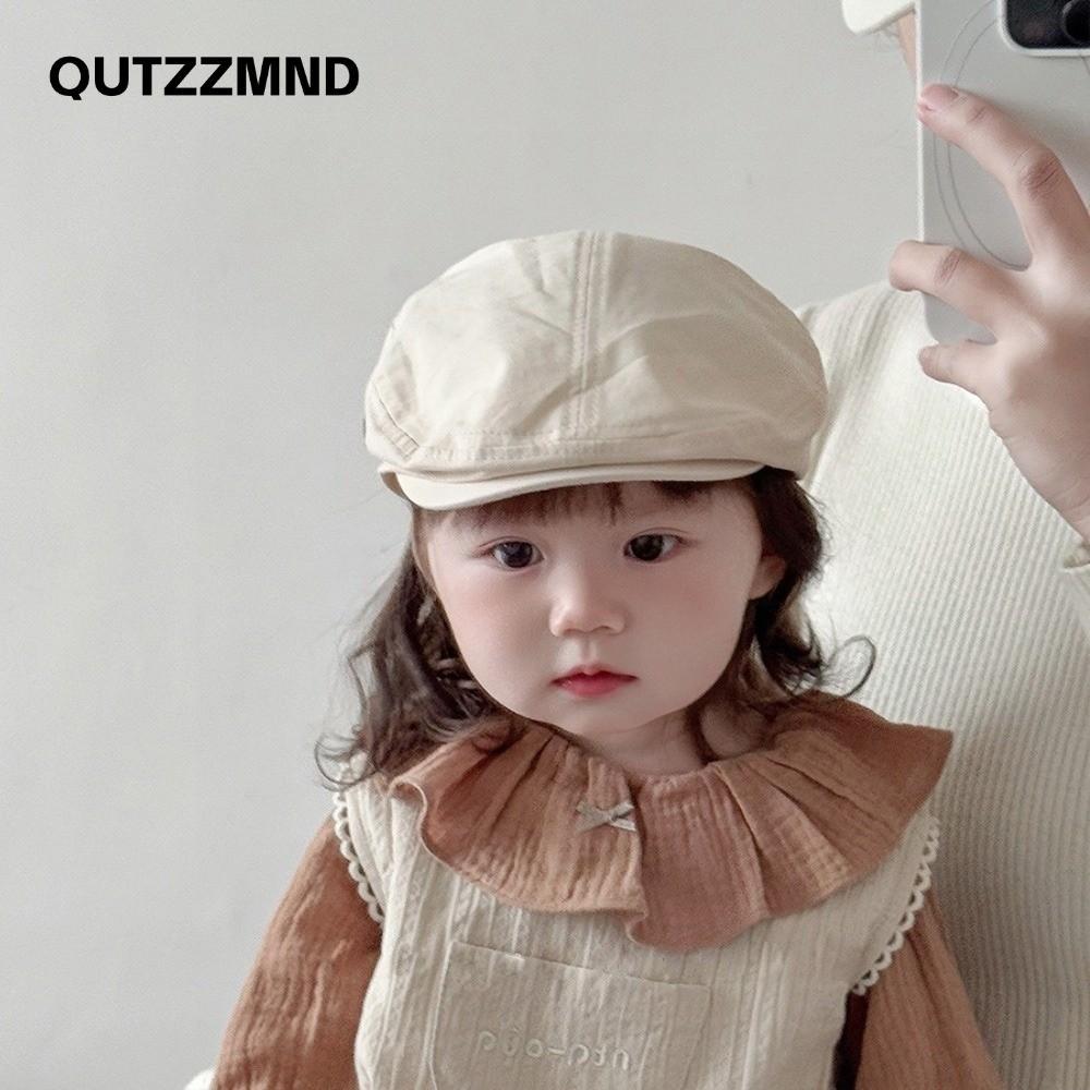 QUTZZMND Beret, Mũ lưỡi trai thời trang thêu BOSTON, Mũ chuyển tiếp nhẹ cho trẻ em