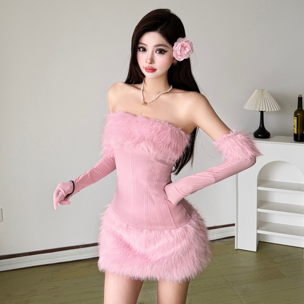 Klalien Ngọt Ngào - Bộ Quấn Ngực Mỏng Villus, Thiết Kế Tay Bao Hông Cho Váy Nữ Mùa Hè Cá Tính