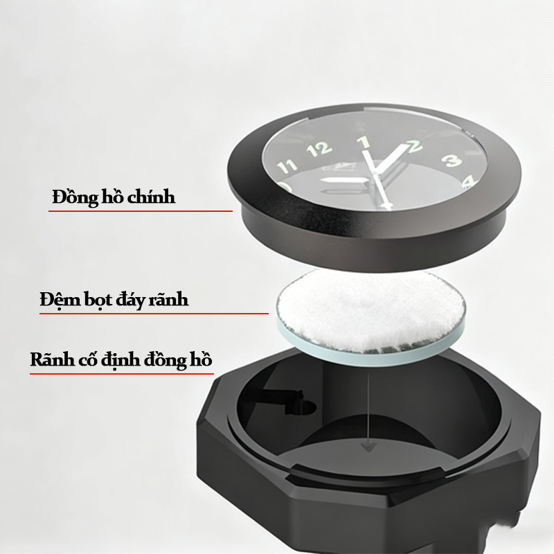 Đồng Hồ Xe Máy Phát Sáng Chống Nước - Cho Xe Điện Vinfast Feliz, Evo & Mọi Xe Máy , Dễ Lắp