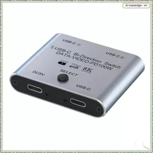 Bộ chia công tắc cho 2 máy tính Bi Directional USB C KVM Switch 1 trong 2 Out cho 8K @ 60Hz / 4K @ 144Hz Truyền Video 10Gbps