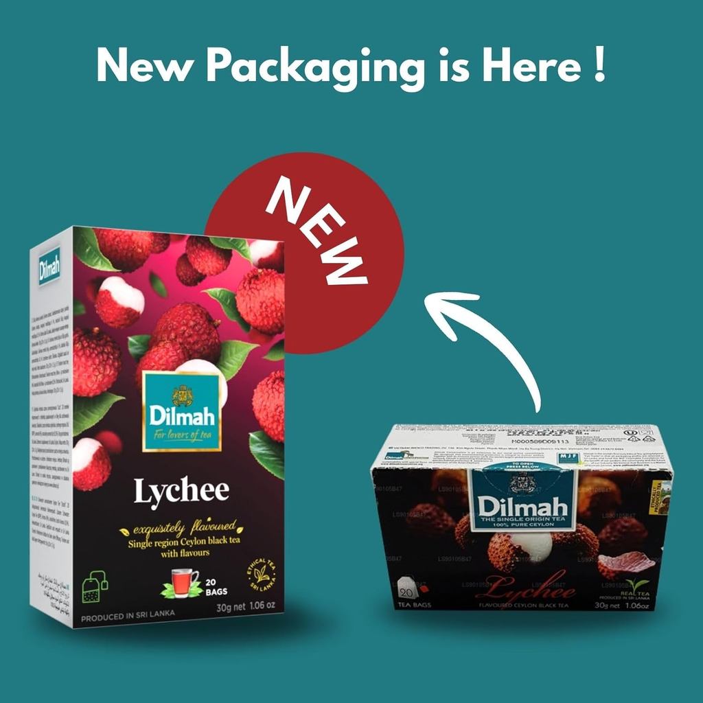 Trà Dilmah Vải Lychee 30g Trà Đen Ceylon Chính Gốc, Hương Vải Dịu Ngọt