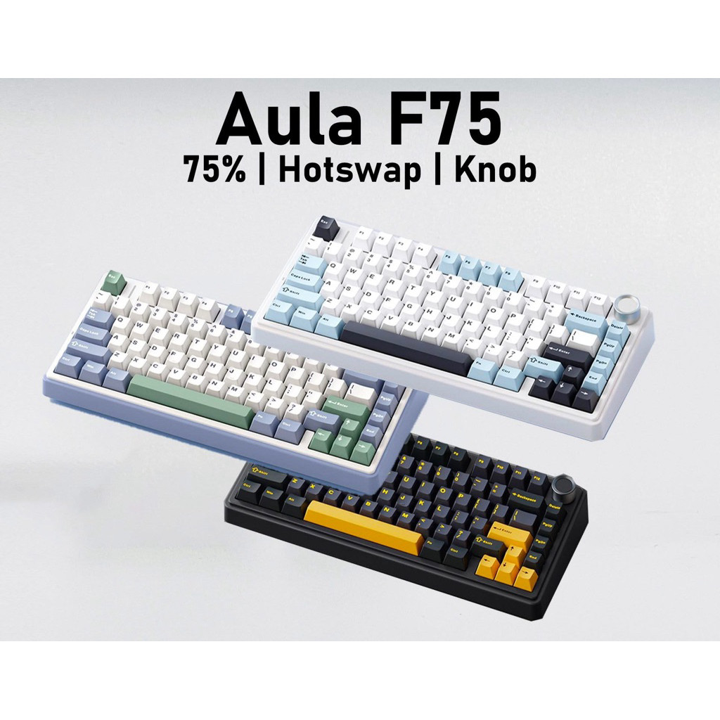 Bàn phím cơ không dây Aula F75 /  F75Max /  S75PRO / F87  3 mode / Mạch xuôi / Full Foam / Đã mod sẵn dùng được ngay