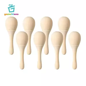 8x Gỗ Maracas Nhạc Cụ Mini Vẽ Tay Maracas Cho Fiesta Bé Tắm Lễ Hội Âm Nhạc Đảng Ủng Hộ Tranh DIY