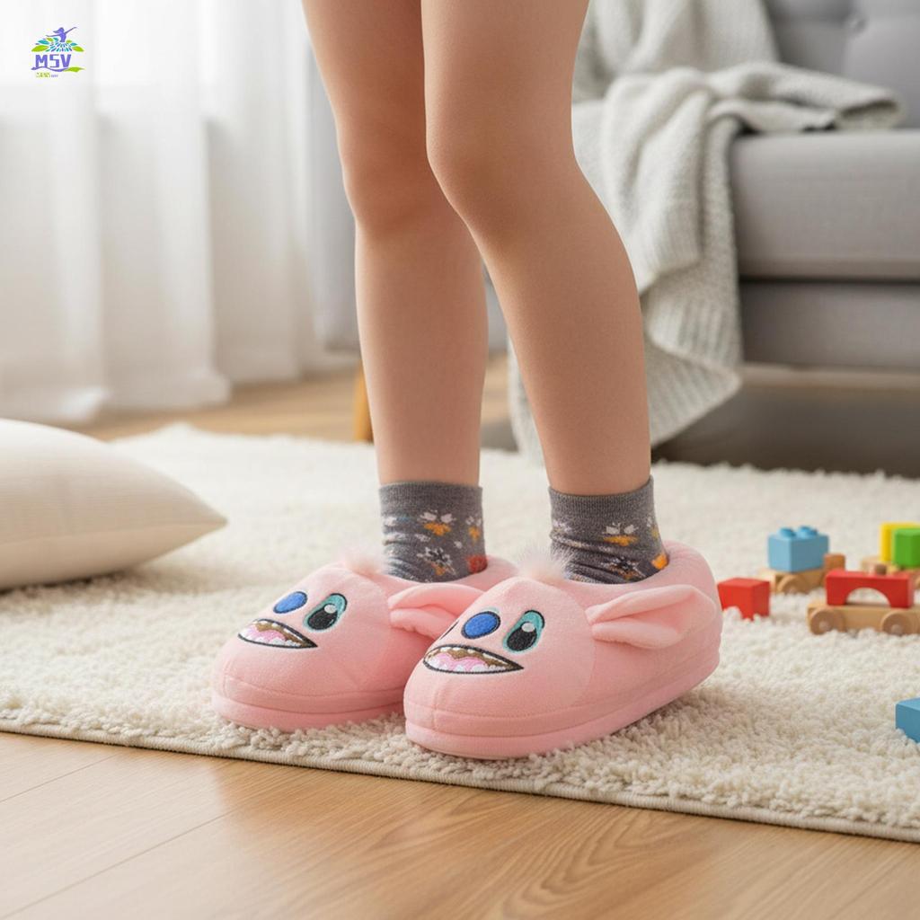 Stitch Sang Trọng Dép Cho Nam Nữ Full Gót Phủ Dày Ấm Áp Trong Nhà Giày Cặp Đôi Quà Tặng Mềm Hoạt Hình Dép