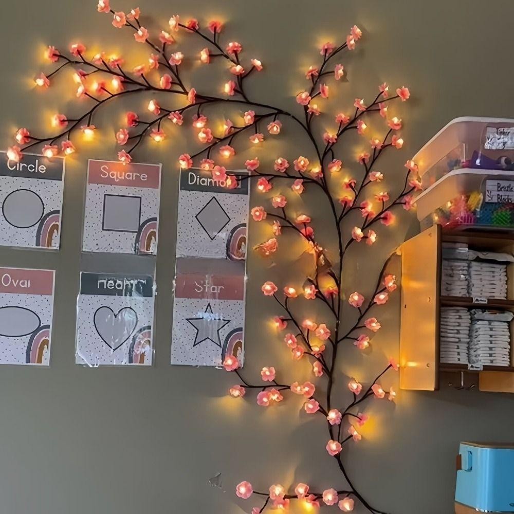 Đèn LED hoa anh đào QUILLAN, Đèn trang trí tường LED 72, Nhiều công dụng phát sáng nhiều màu DIY có thể uốn cong Đèn càn