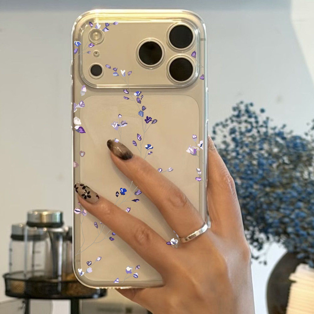 Trái Tim Tình Yêu Lá Hoa Mai Cây Dành Cho IPhone 17 Pro Max 16e 17 Air 11 15 12 14 13 16 Pro Max 15 Plus Ốp Điện Thoại TPU Trong Suốt Họa Tiết Mềm Dễ Thương