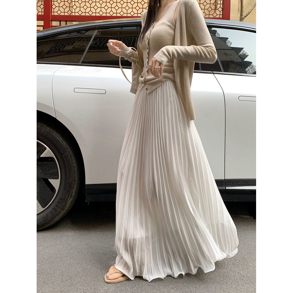 SUXI Váy xếp ly eo mềm mại phong cách Hàn Quốc dành cho nữ 260129