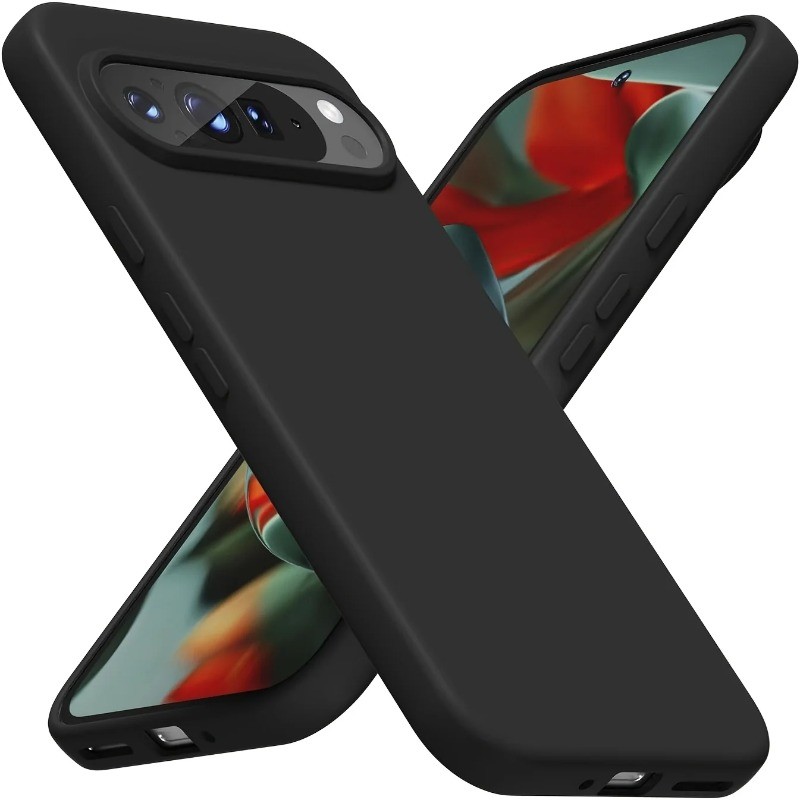 Ốp Điện Thoại Cạnh Thẳng Lỏng Trên Cho Google Pixel 8 8A 9 9A 10 10A Pro XL 6.8 Full Cover Chống Cháy Nổ Chống Rơi Ốp Lưng TPU Mềm Fundas