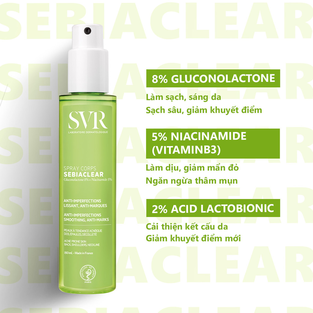 Combo giảm mụn cơ thể Gel Moussant 400ML và Xịt dưỡng da Spray Corps 150ML (CBG01)