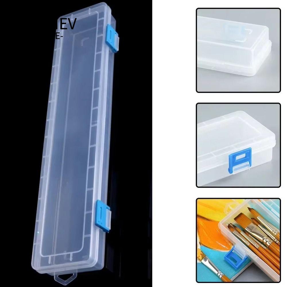 KUNHEV 1 Cái Thùng Dụng Cụ Vẽ, Hộp Đựng Bút Chì Trong Suốt Bằng Nhựa, 33x6x3.5cm Màu Nước Bút Bàn Chải Tranh Hộp Đựng