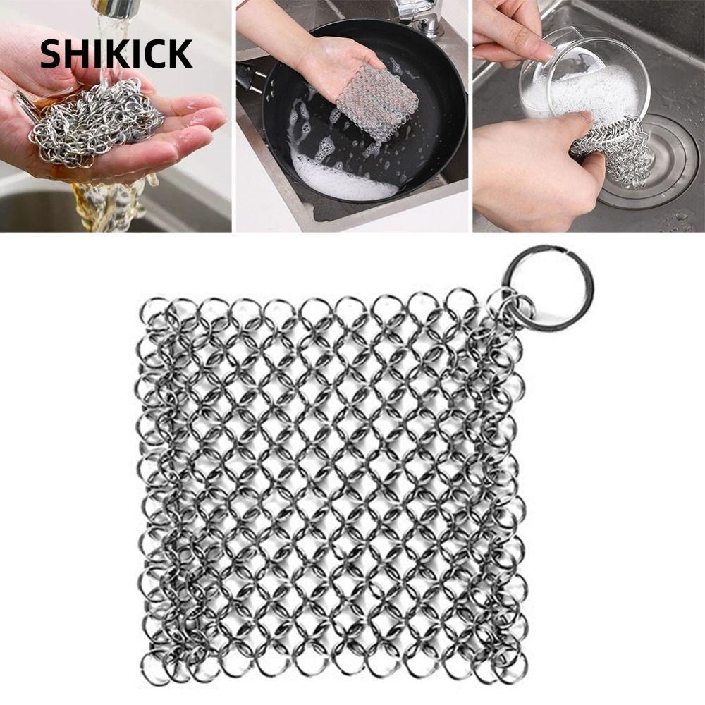 SHIKICK Máy làm sạch dây chuyền bằng thép không gỉ, Máy làm sạch bóng rỉ sét, Bàn chải nồi chà gia dụng Bàn chải làm sạch kim loại bằng thép không gỉ Phụ kiện nhà bếp