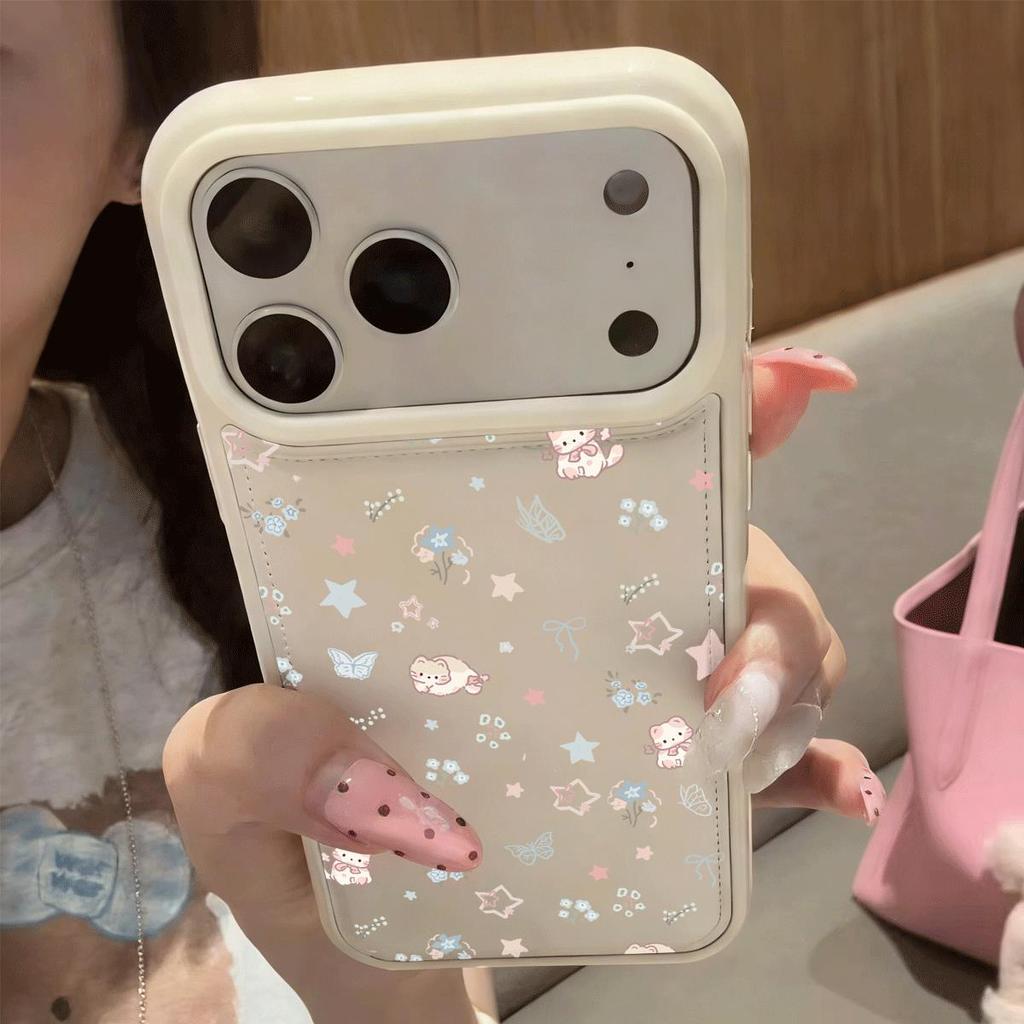 Mỡ hoa đầy đủ màn hình cho 17 16 15PROMAX trường hợp điện thoại IPhone17 lỗ lớn 16 13 trống gói
