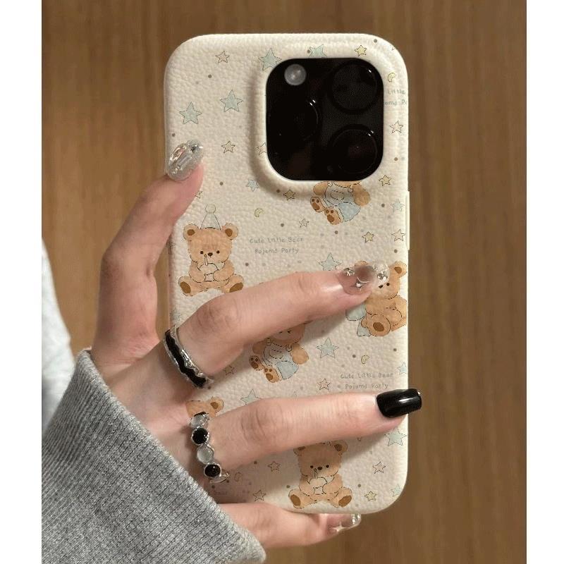 Ánh sáng nâu Cub sao cho iPhone 17 16 15 13 giả da 12p lỗ lớn 11 mềm x