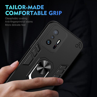 Dành Cho Xiaomi 11T / 11T Pro 5G Ốp điện thoại Chiến Binh Thiết Kế Lưng Cứng Có Giá Đỡ Nhẫn Chống Sốc Mềm TPU Nâng Cạnh Vỏ Mỏng