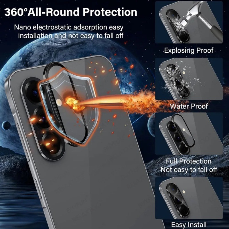 Dành Cho SamsungA07 GalaxyA07 Hợp Kim Nhôm Ống Kính Máy Ảnh Kính Cường Lực Cho Samsung Galaxy A07 4G 5G Full Cover Kim Loại Camera Bảo Vệ Ống Kính Vòng Nắp