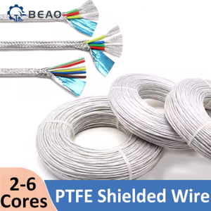 Dây bảo vệ mạ bạc PTFE 2 3 4 6 lõi Dây chịu nhiệt độ cao Cáp bảo vệ tín hiệu