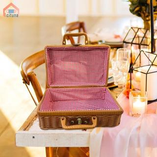 Giả Mây Giỏ Chứa Đồ Mộc Mạc Thanh Lịch Sáng Tạo Hộp Đựng, Dệt Sắp Xếp Vali Hộp Bảo Quản Để Trang Trí Du Lịch