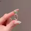 Nhẫn pha lê hình cà rốt với thổ cẩm cho nữ, phù hợp làm quà tặng tình yêu cho tiệc cưới