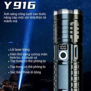 Đèn Pin LED Siêu Sáng - Chiếu Xa, Đa Chế Độ Ánh Sáng, Sạc Dự Phòng, Hiển Thị Dung Lượng Pin, Tiện Lợi Ngoài Trời