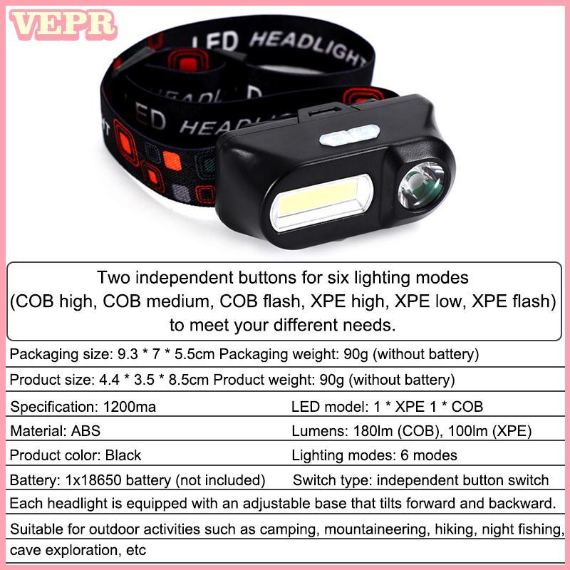 Nhang cổng USB đa chức năng với đèn pha sạc lại, phù hợp cho câu cá và hoạt động ngoài trời