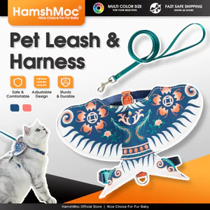HamshMoc Bộ dây xích cho mèo Thiết kế diều Trung Quốc Dây nịt chó nhỏ Hình chữ H Khóa xoay Dây xích phản quang